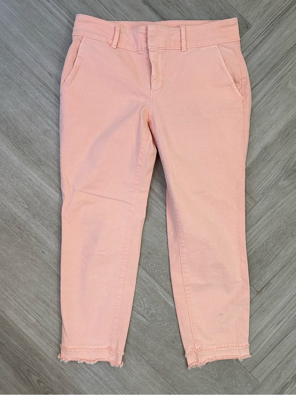 LOFT Pink Cropped Chino Raw Hem Pants 6 Petite